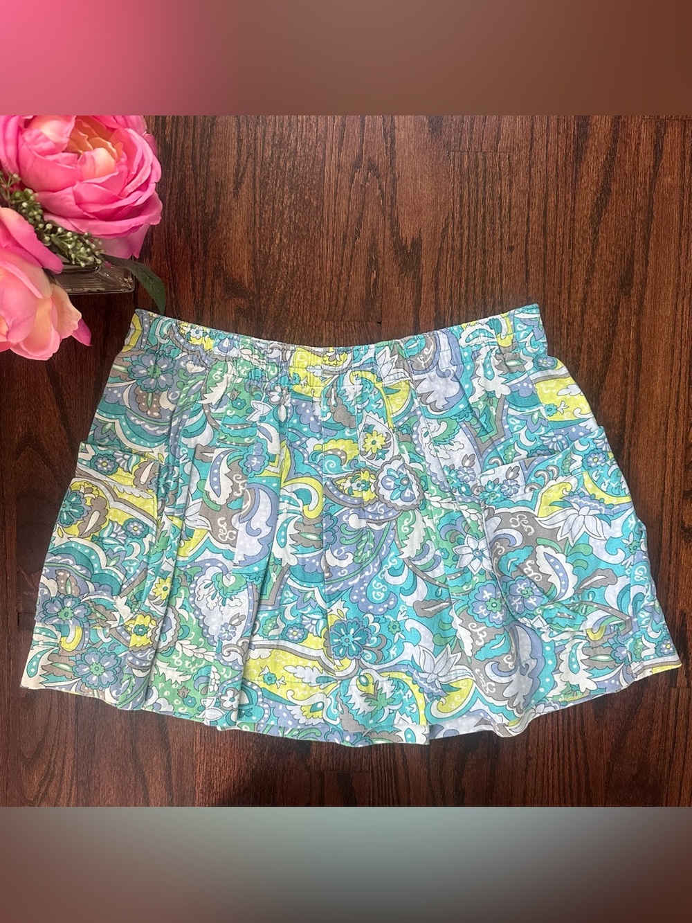Old Navy linen blend paisley mini skirt, size S